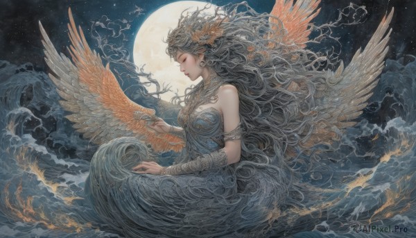 A delightful capture of a female within night sky
