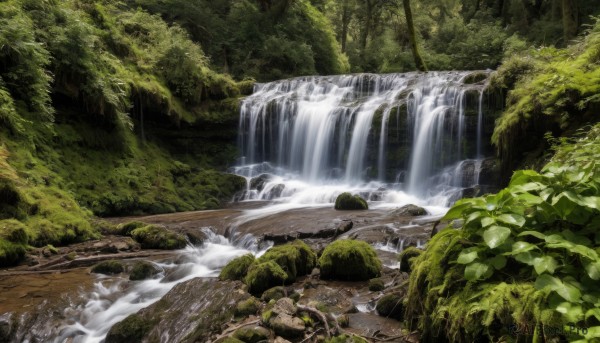 A captivating waterfall within day