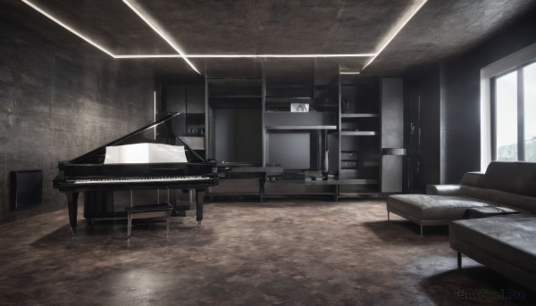 day,indoors,no humans,window,chair,table,sunlight,instrument,scenery,wooden floor,door,piano,carpet,grand piano,couch,music,playing instrument,speaker,ceiling,ceiling light