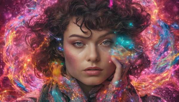 A glimpse of a female in a lush dynamic scene