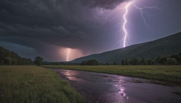 A stunning view of a lightning in outdoors