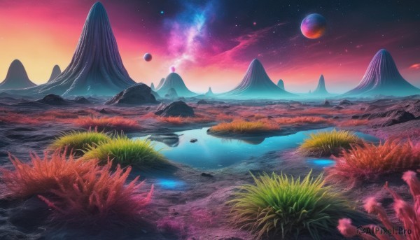 A landscape in a breathtaking sunset outdoors