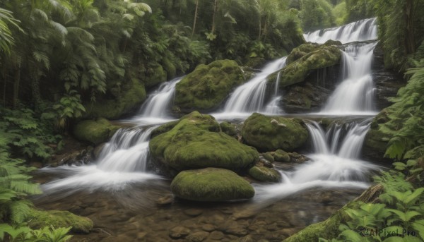 A delightful capture of a waterfall within day