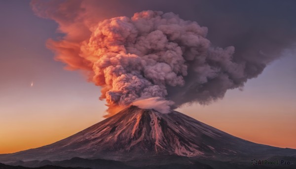 A breathtaking sunset outdoors with a landscape