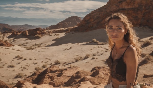 A female caught in a breathtaking day