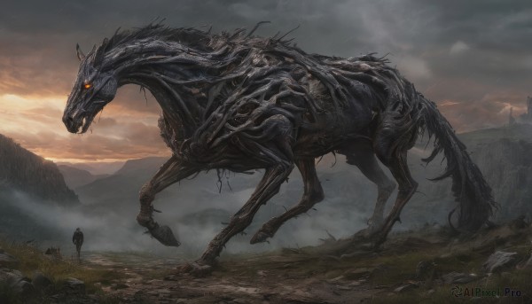 A glimpse of a monster in a lush outdoors