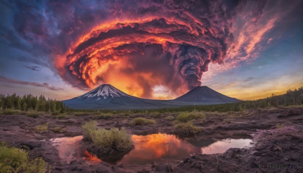 A unique subject framed by the beauty of a calm fiery outdoors