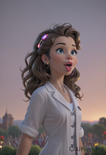 A dynamic view of a female in sunset outdoors