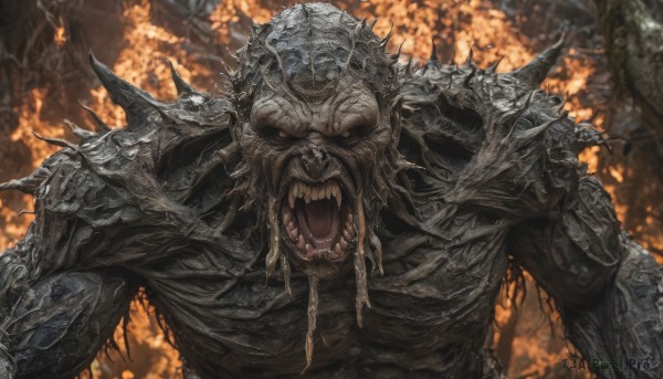 Image of a male in a fresh fiery dynamic scene