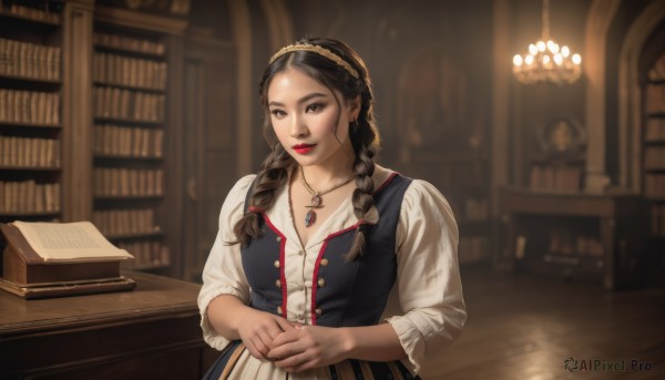 A female in the heart of a beautiful dynamic scene