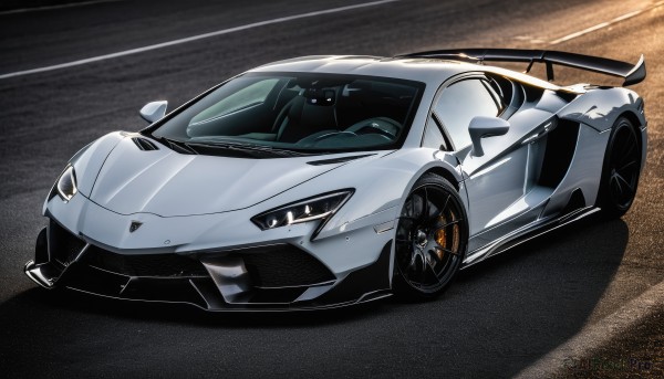 A motor vehicle showcased in a bold dynamic scene