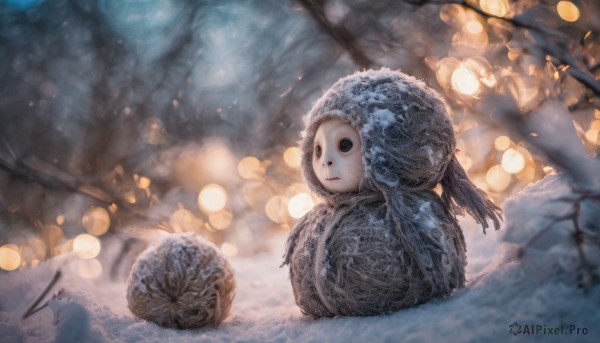 Snowy outdoors brought to life with a serene unique subject
