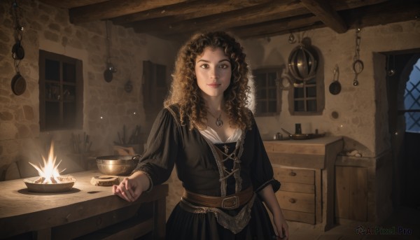 A female portrayed in a refreshing fiery window