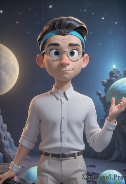 Image of a male in a peaceful moon