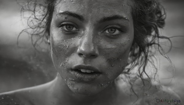 A female portrayed in a vivid dynamic scene