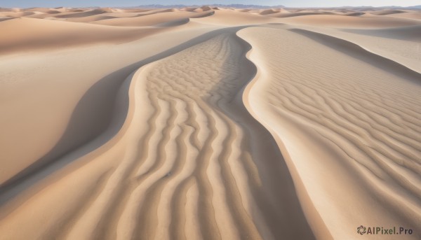 solo,outdoors,day,water,no humans,scenery,close-up,sand,desert,1girl,sky,blue sky,piercing,realistic