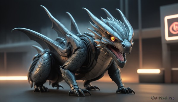 A monster in a picturesque dynamic scene