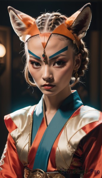 A vivid dynamic scene showcasing a female