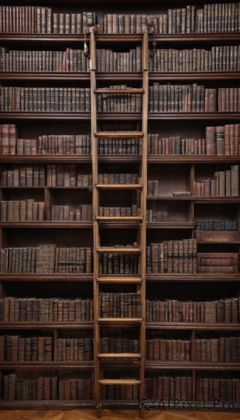 indoors,book,no humans,chair,scenery,wooden floor,bookshelf,shelf,library,ladder,voile,solo