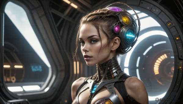 The beauty of a female set in a enchanting dynamic scene