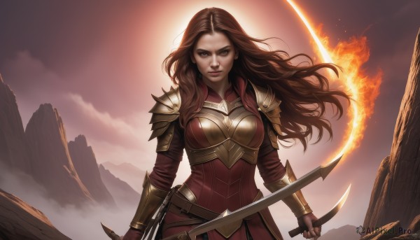 A delightful capture of a female within fiery outdoors