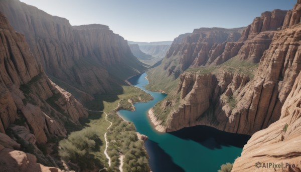 A landscape portrayed in a refreshing day