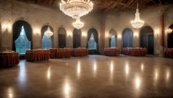 HQ,sky,indoors,no humans,window,night,table,curtains,scenery,reflection,stairs,light,candle,church,arch,candlestand,reflective floor,chandelier,cloud,chair,night sky,lamp,ceiling,ceiling light