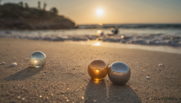 A breathtaking sunset outdoors featuring a unique subject