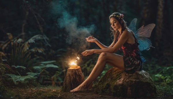 The wonder of a female in a bold outdoors