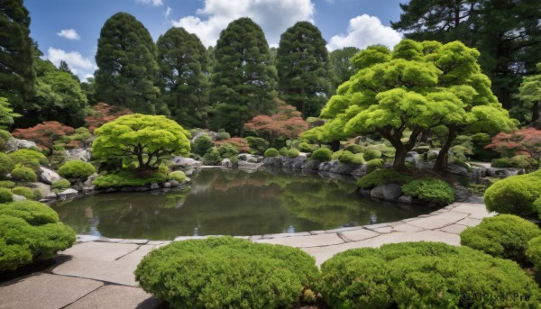 outdoors,sky,day,cloud,water,tree,blue sky,no humans,cloudy sky,grass,nature,scenery,forest,reflection,rock,mountain,road,bush,river,landscape,path,plant,lake,pond,reflective water