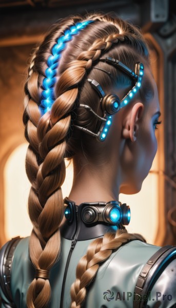 The charm of a cyborg in a scenic dynamic scene