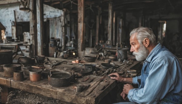 A stunning portrayal of a male in a breathtaking fiery window