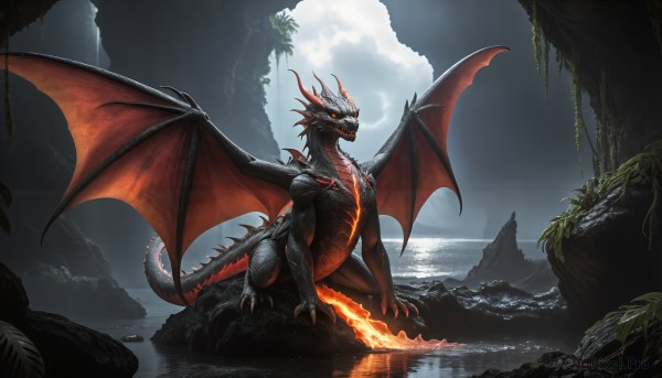 A monster captured beautifully in a dynamic fiery day