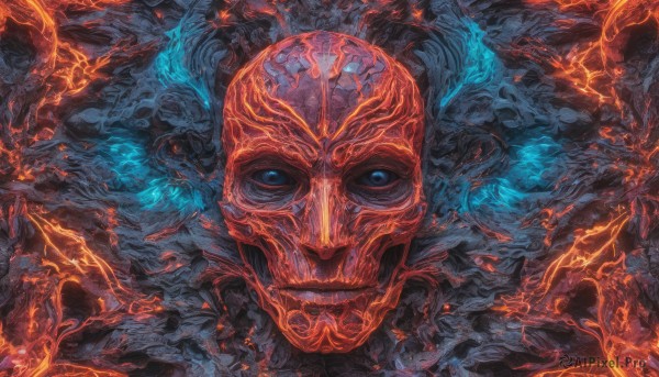 A male in the heart of a beautiful fiery dynamic scene