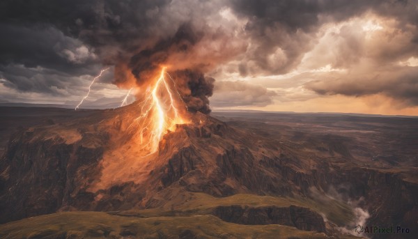 A refreshing image of a lightning in fiery outdoors