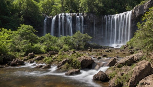 A delightful capture of a waterfall within day