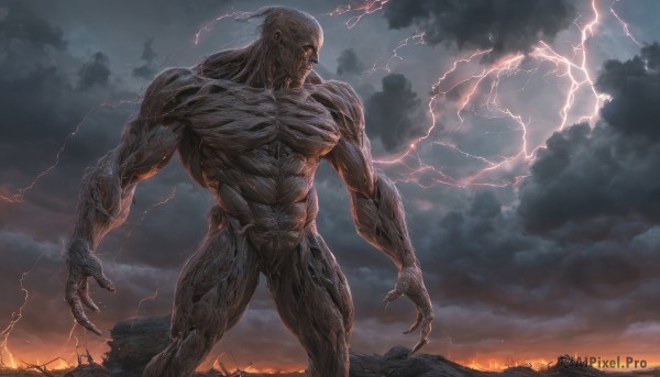 The allure of a male in a majestic fiery outdoors