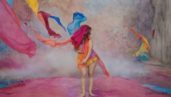 A striking dynamic scene featuring the elegance of a female