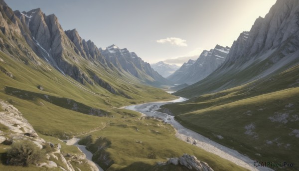 The charm of a landscape in a scenic day