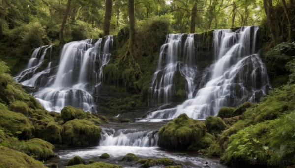 A ethereal day featuring a waterfall