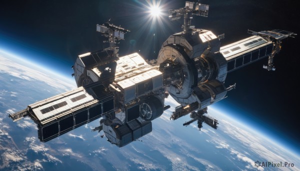 A spacecraft surrounded by a serene sunlight