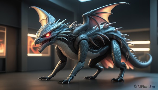 A glimpse of a monster in a ethereal fiery dynamic scene