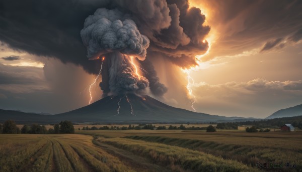 A stunning portrayal of a monster in a calm sunset outdoors