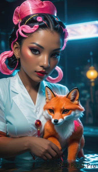 A refreshing image of a female in dynamic scene