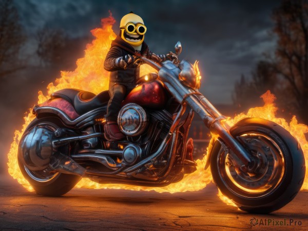 The wonder of a male in a bold fiery outdoors