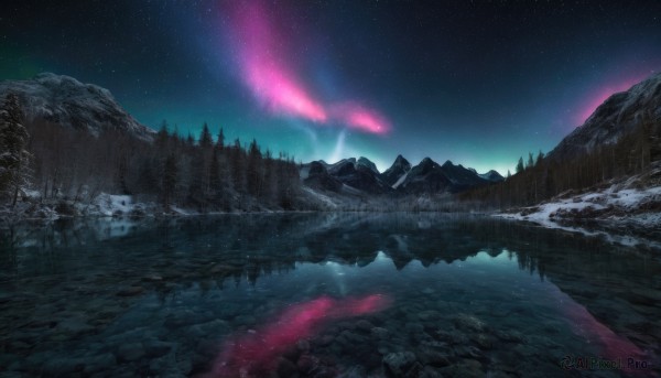 A delightful capture of a landscape within snowy outdoors