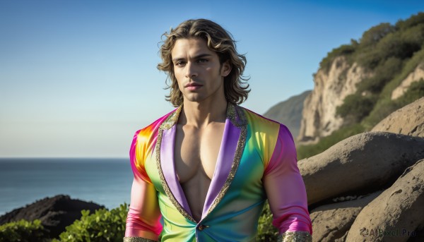 A male in a breathtaking day
