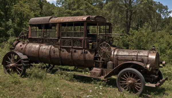 A tranquil view of a motor vehicle in day