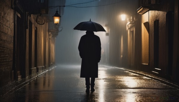 A majestic rainy outdoors featuring a male