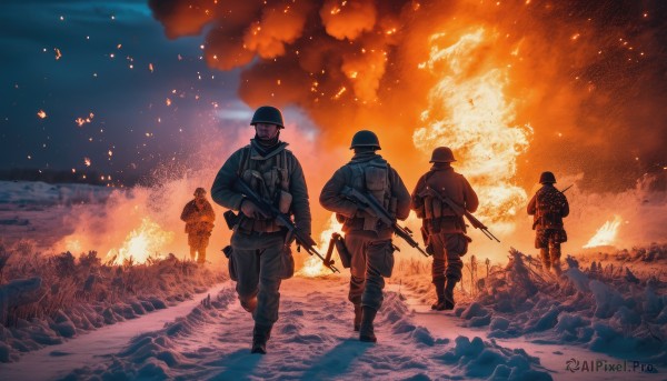 Image of a unique subject in a peaceful fiery outdoors